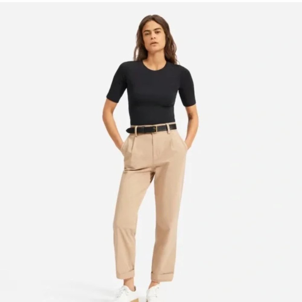 Everlane The Short-Sleeve Crew Neck Bodysuit, Size S